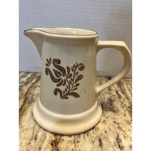 Vintage Retired Pfaltzgraff Village Stoneware Creamer model #6-24 Floral Brown